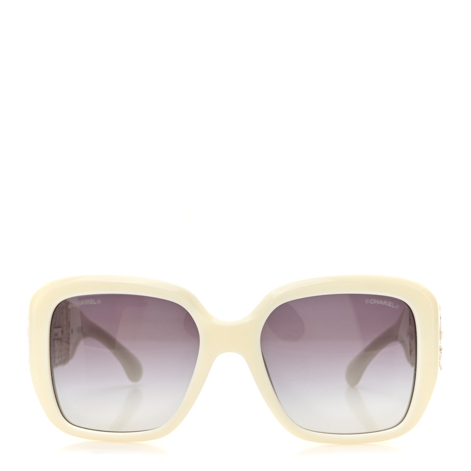 Chanel Acetate Tweed Square Sunglasses 5512 White 2 of 8