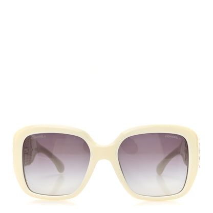Chanel Acetate Tweed Square Sunglasses 5512 White 2 of 8