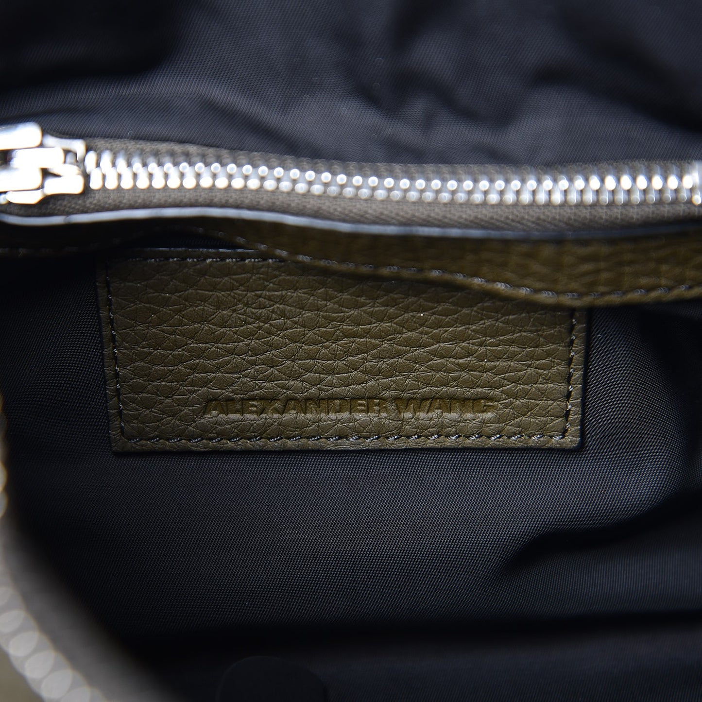 Pebbled Calfskin Mini Rockie Matte Khaki Green Rhodium Hardware