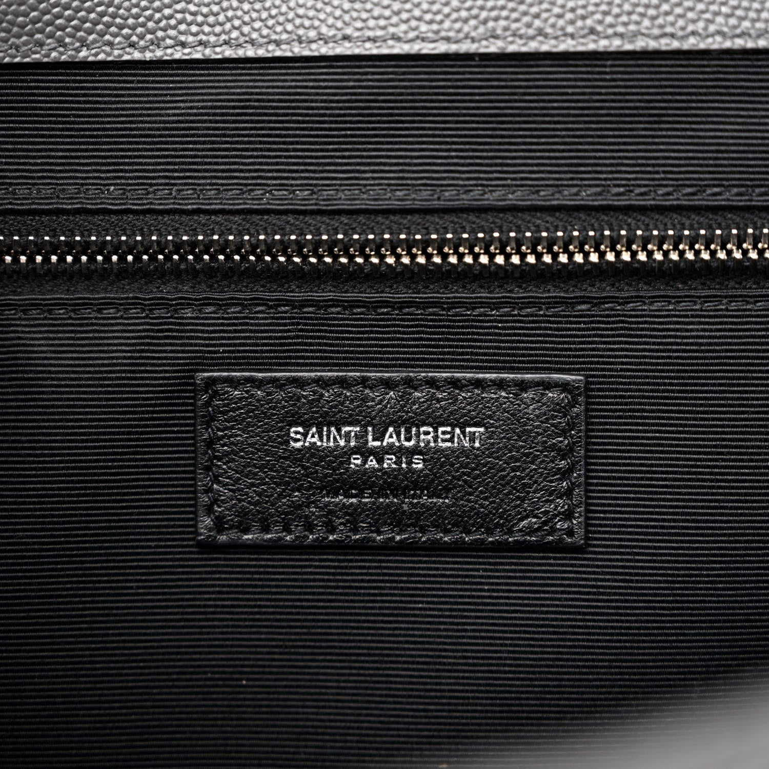 Saint Laurent Grain De Poudre Textured Mixed Matelasse Large Triquilt Monogram Satchel Asphalt 6 of 10
