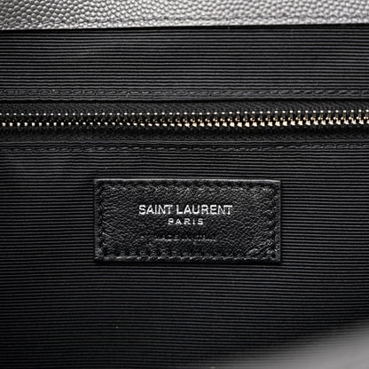 Saint Laurent Grain De Poudre Textured Mixed Matelasse Large Triquilt Monogram Satchel Asphalt 6 of 10