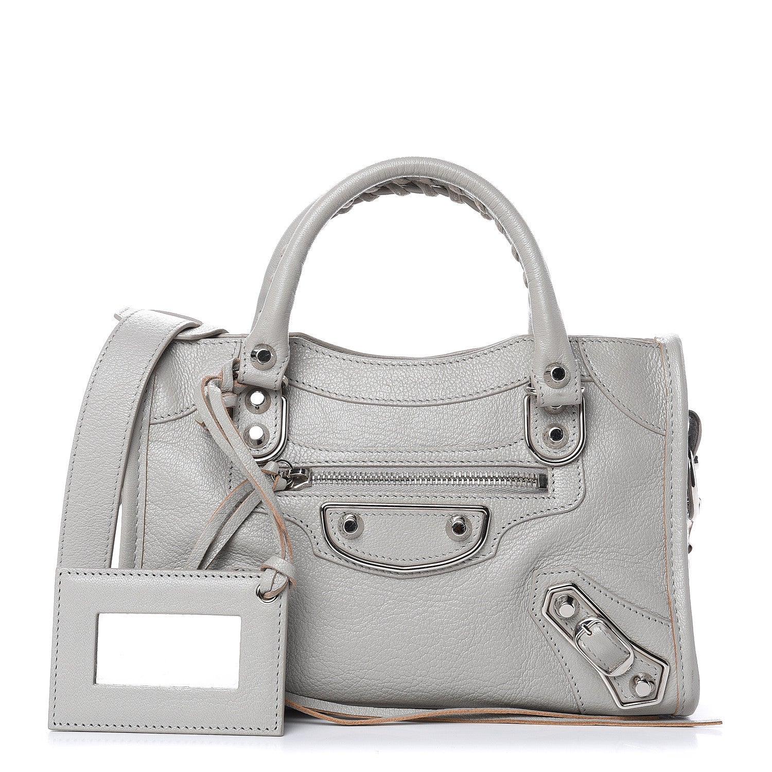 Balenciaga Chevre Silver Metallic Edge Hardware Mini City Gris Glace 1 of 13