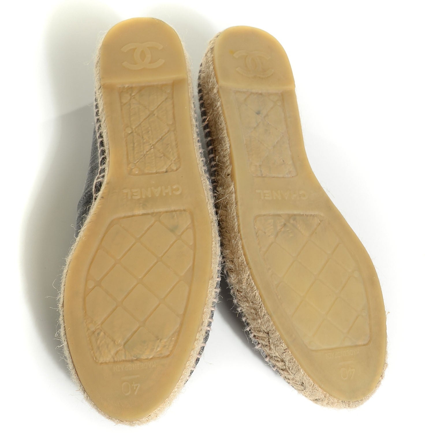 Chanel Striated Suede Espadrilles 40 Dark Grey 5 of 9