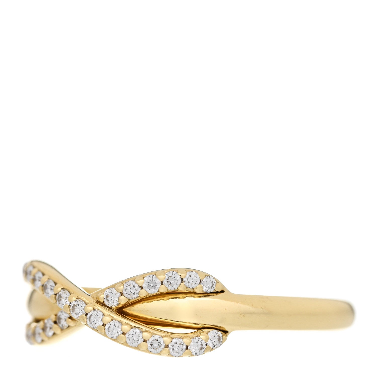 Tiffany 18K Yellow Gold Diamond Infinity Ring 58 8.5 3 of 5