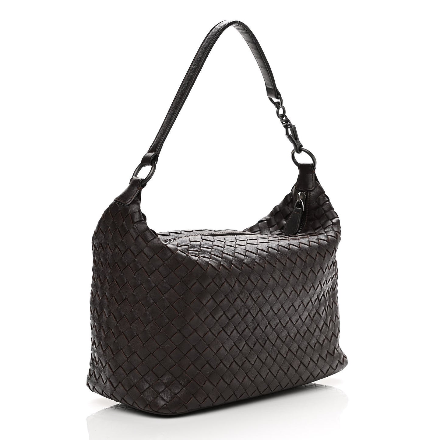 Nappa Intrecciato Small Shoulder Bag Ebano