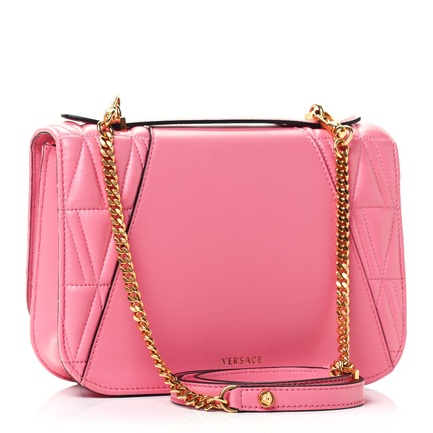 Nappa Quilted Virtus Top Handle Shoulder Bag Blush