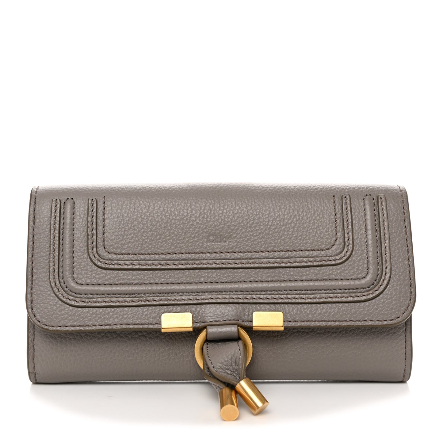 Calfskin Marcie Continental Flap Wallet Cashmere Grey