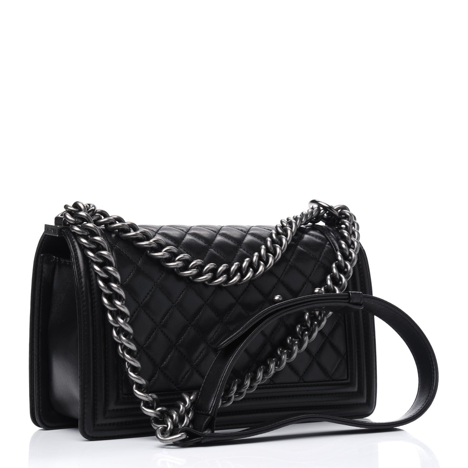 Chanel Lambskin Quilted Medium Boy Flap Black 2 of 15