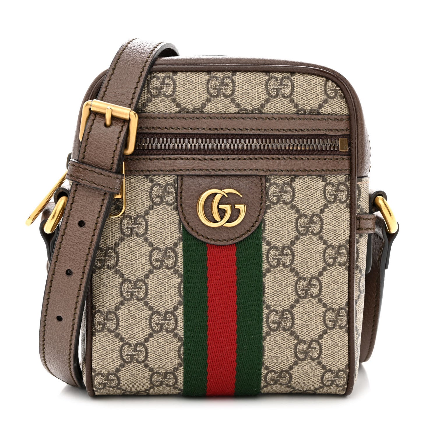 GG Supreme Monogram Web Mini Ophidia Messenger Brown