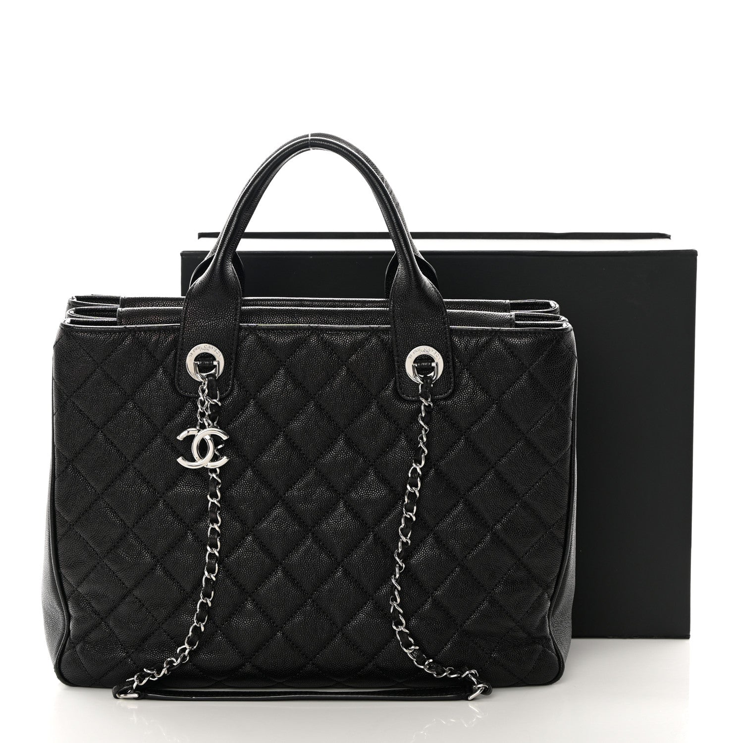 Chanel Caviar Quilted Large Urban Companion Top Handle Shopping Tote Black 18 of 18