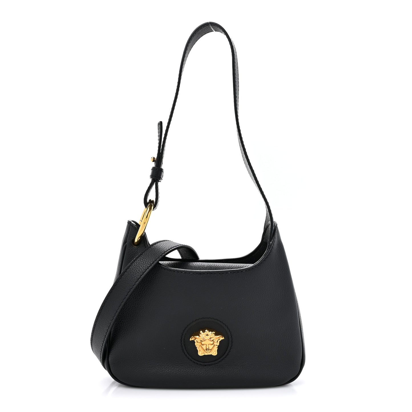 Calfskin La Medusa Small Hobo Crossbody Black