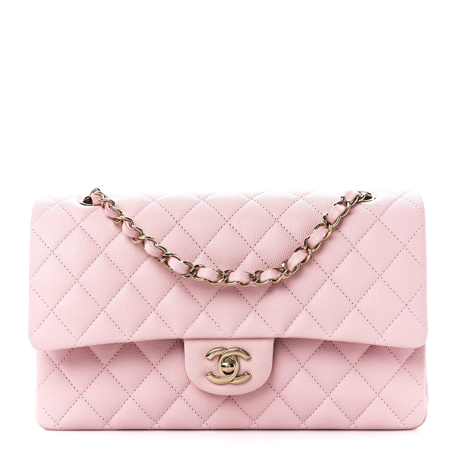 Chanel Caviar Quilted Medium Double Flap Light Pink 1 of 12