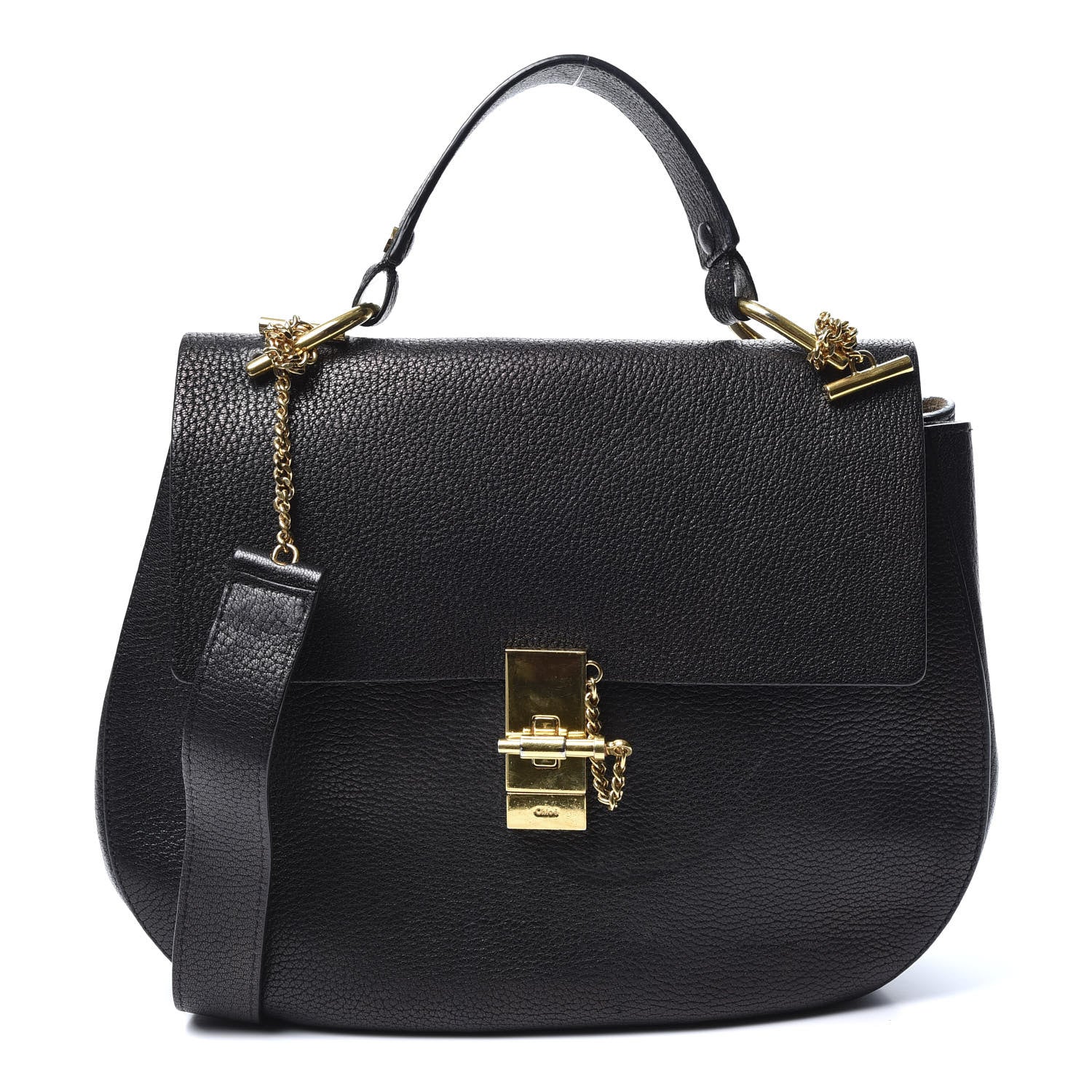 Chloe Grained Lambskin Large Drew Shoulder Bag Black 1 of 15