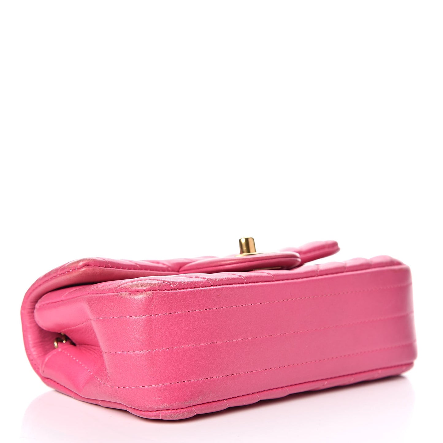 Lambskin Chevron Quilted Extra Mini Flap Dark Pink