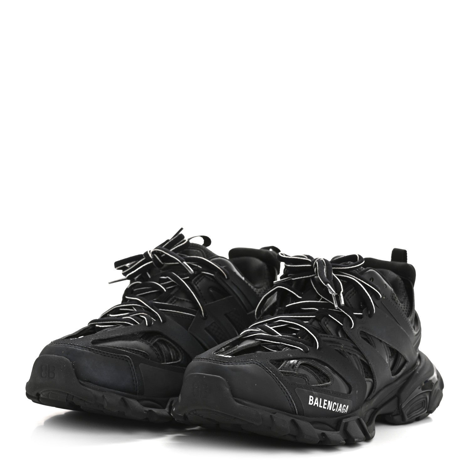 Balenciaga Mesh Nubuck Effect Fabric LED Womens Track Sneakers 39 Black 4 of 9