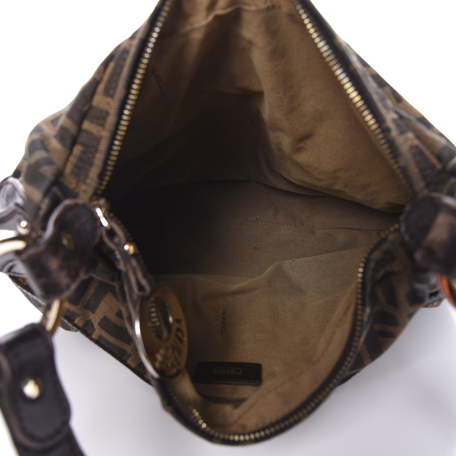 Fendi Zucca Cuoio Lucido Chef Hobo Tobacco Moro 5 of 17