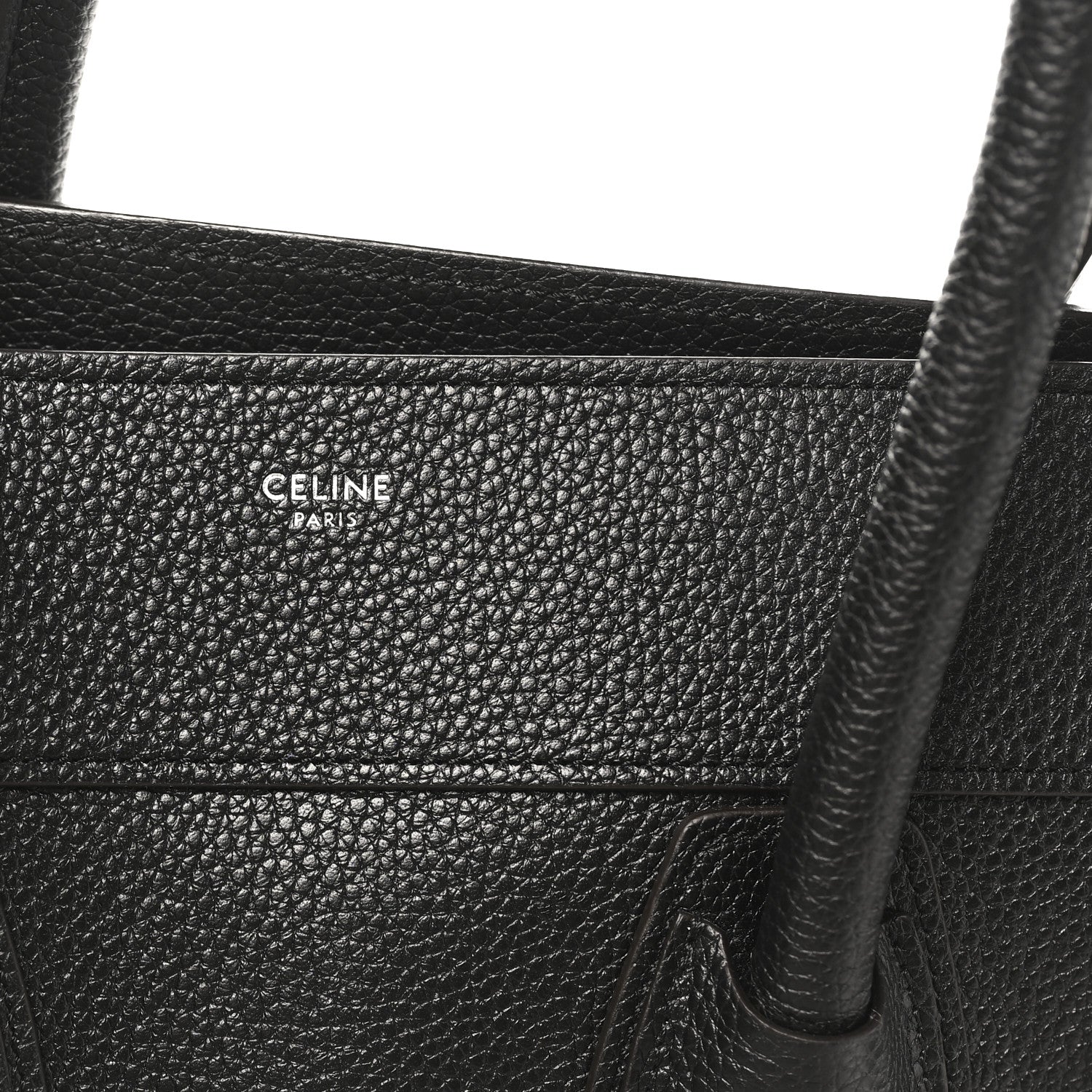 Celine Drummed Calfskin Mini Luggage Black 6 of 10