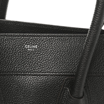 Celine Drummed Calfskin Mini Luggage Black 6 of 10