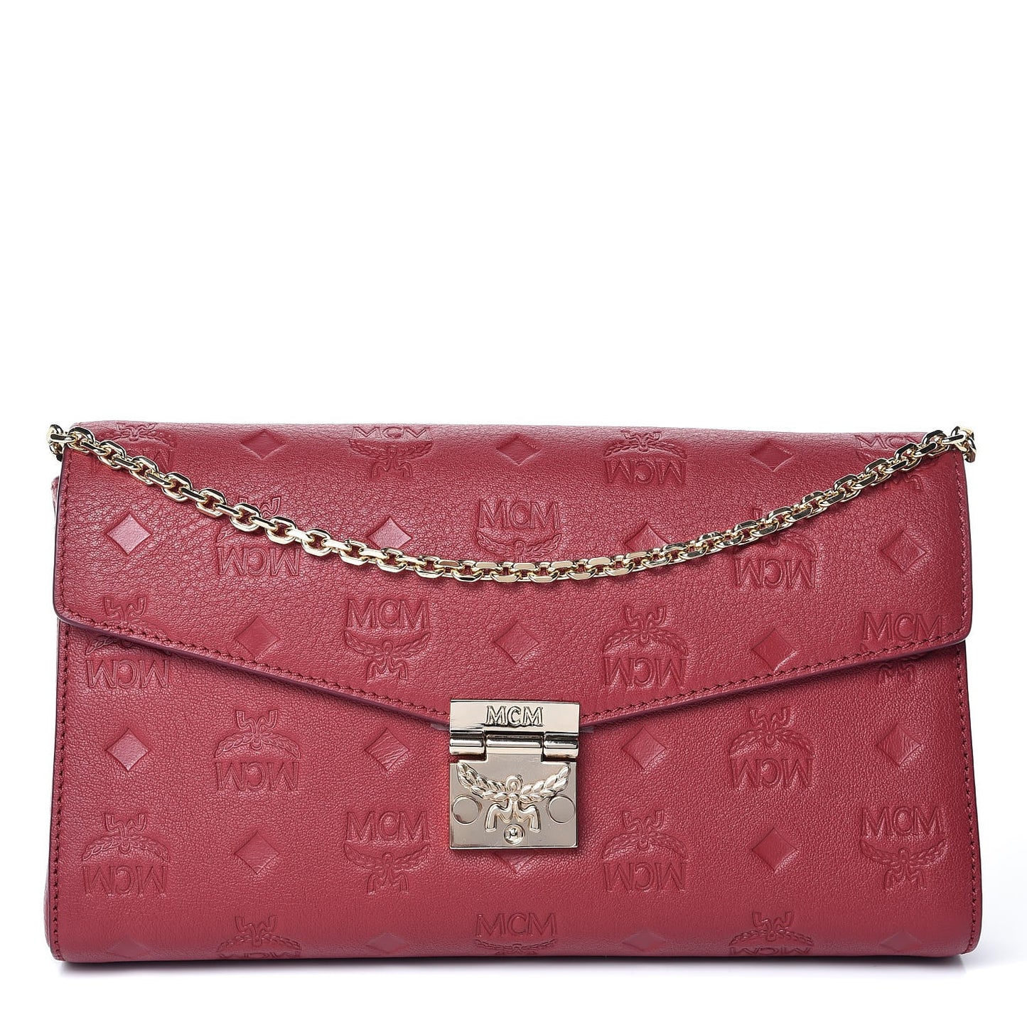 Calfskin Ottomar Monogram Medium Millie Crossbody Bag Ruby Red