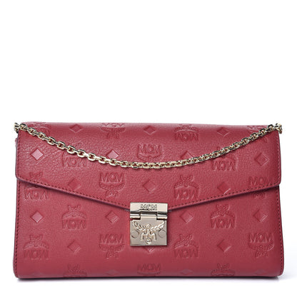 MCM Calfskin Ottomar Monogram Medium Millie Crossbody Bag Ruby Red 1 of 8