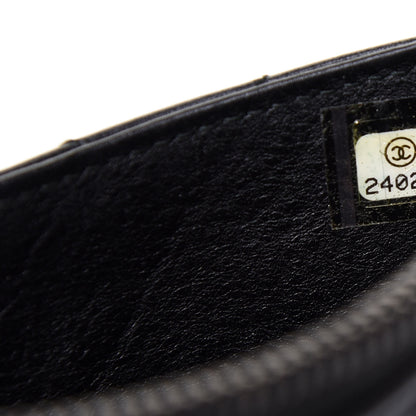 Chanel Crinkled Calfskin Quilted Classic Zip Pouch So Black 7 of 8