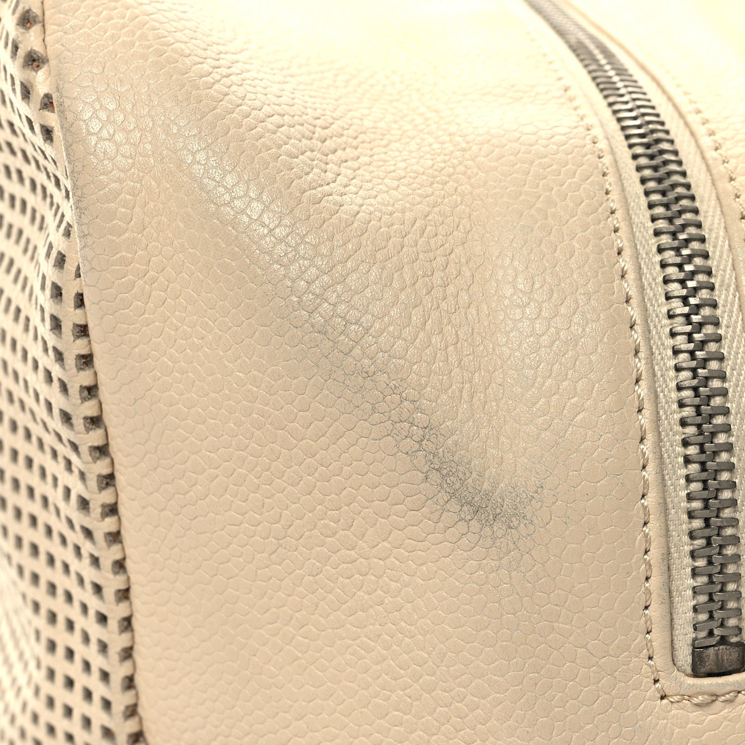 Chanel Caviar Perforated Bowler Beige 13 of 14