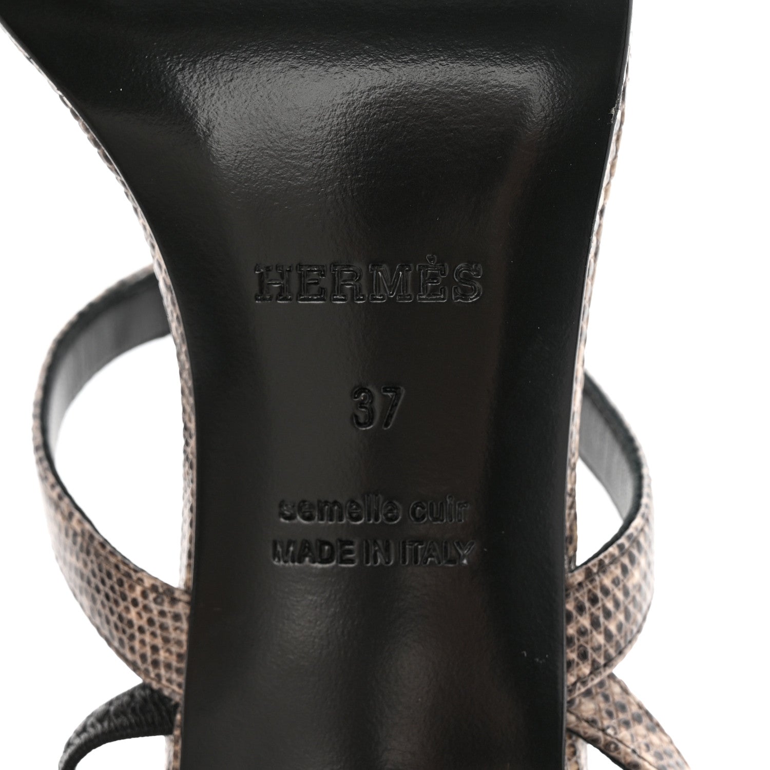 Hermes Lizard Glamour 75 Sandals 37 Ombre 6 of 9