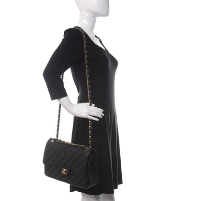 Chanel Lambskin Quilted Jumbo Double Flap Black 2 of 14
