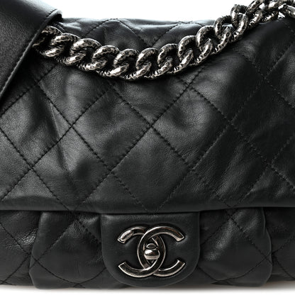 Chanel Calfskin Coco Pleats Messenger Flap Black 8 of 11