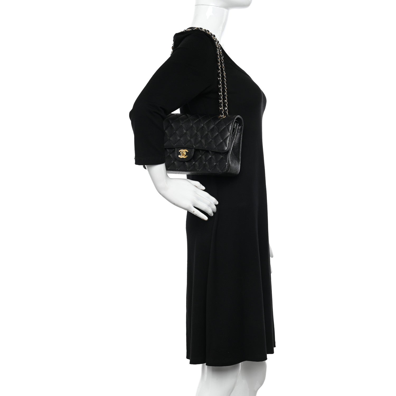 Chanel Caviar Quilted Medium Double Flap Black 2 of 11