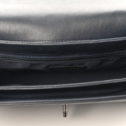 Chanel Calfskin Stitched Straight Lines Flap Navy 4 of 6