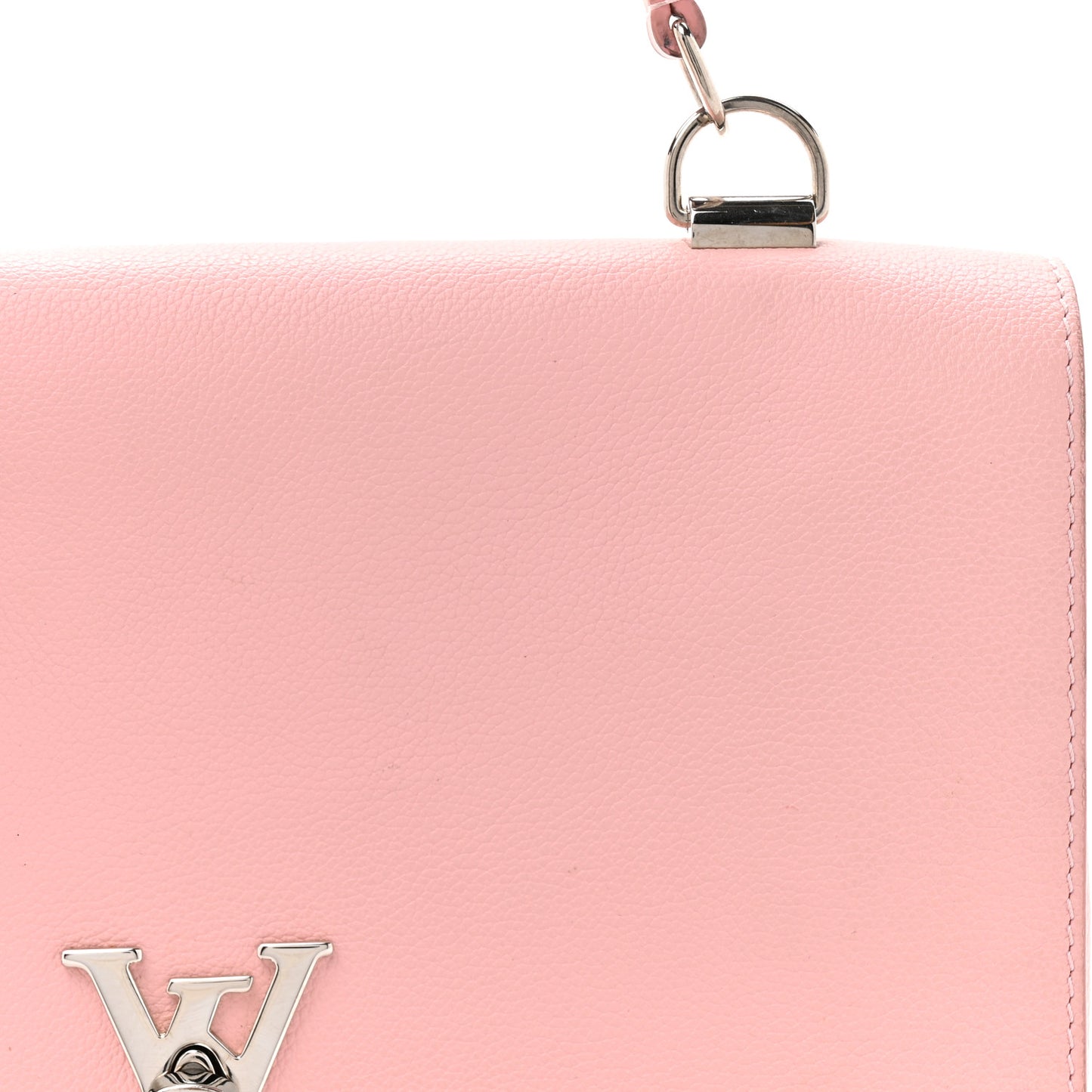 Soft Calfskin Lockme II Top Handle Rose Ballerine