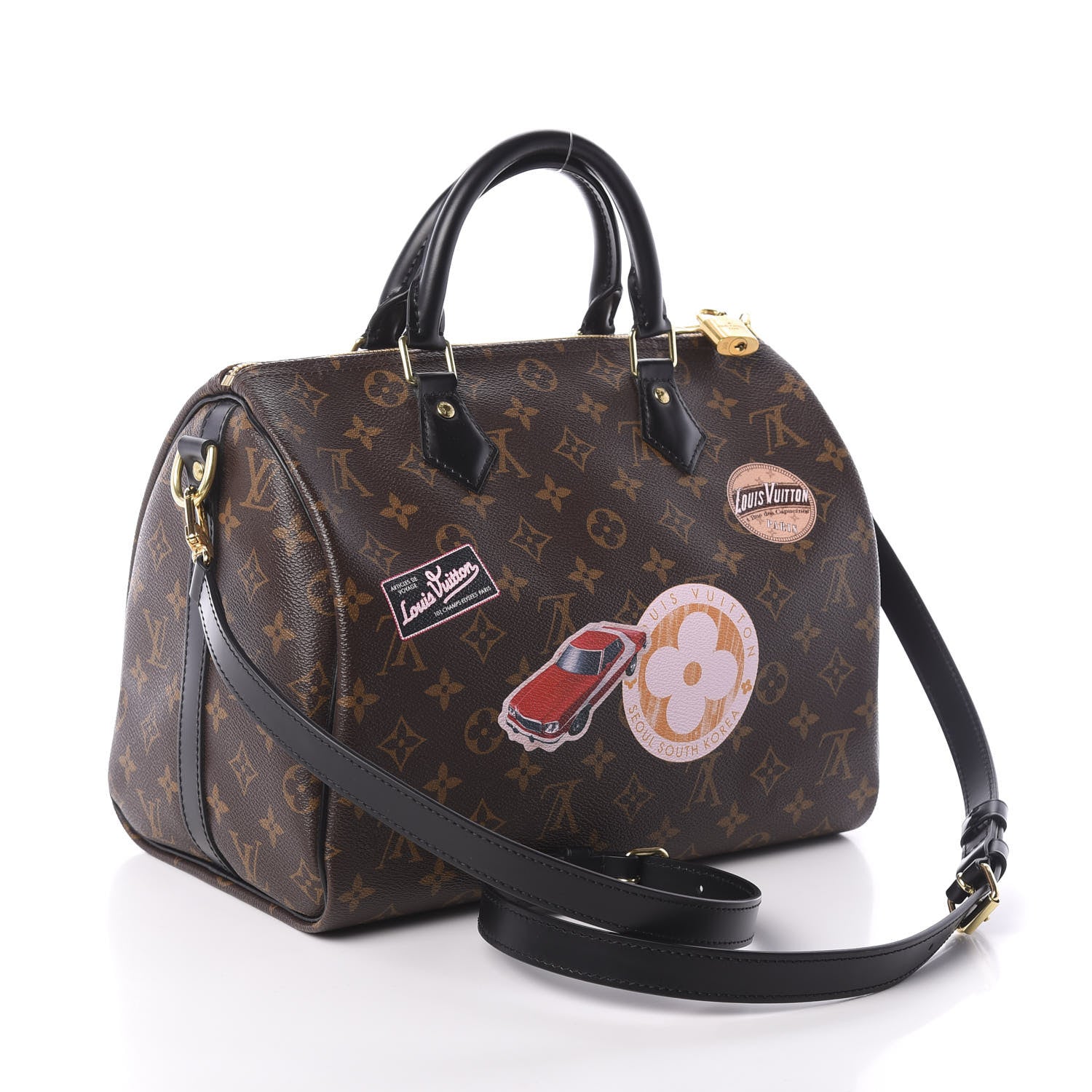 Louis Vuitton Monogram My World Tour Speedy Bandouliere 30 Black 3 of 10