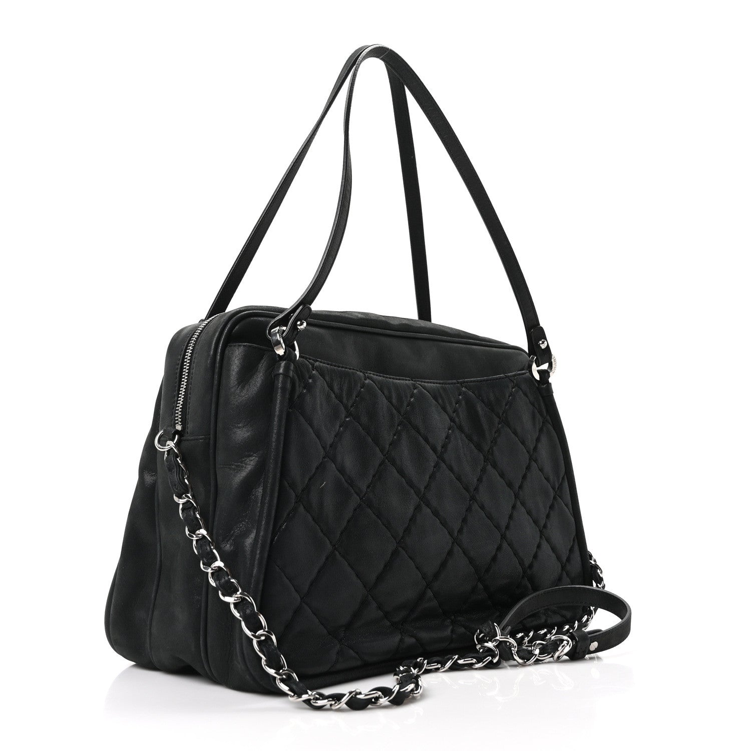 Chanel Iridescent Calfskin Quilted Relax CC Camera Case Black 5 of 19