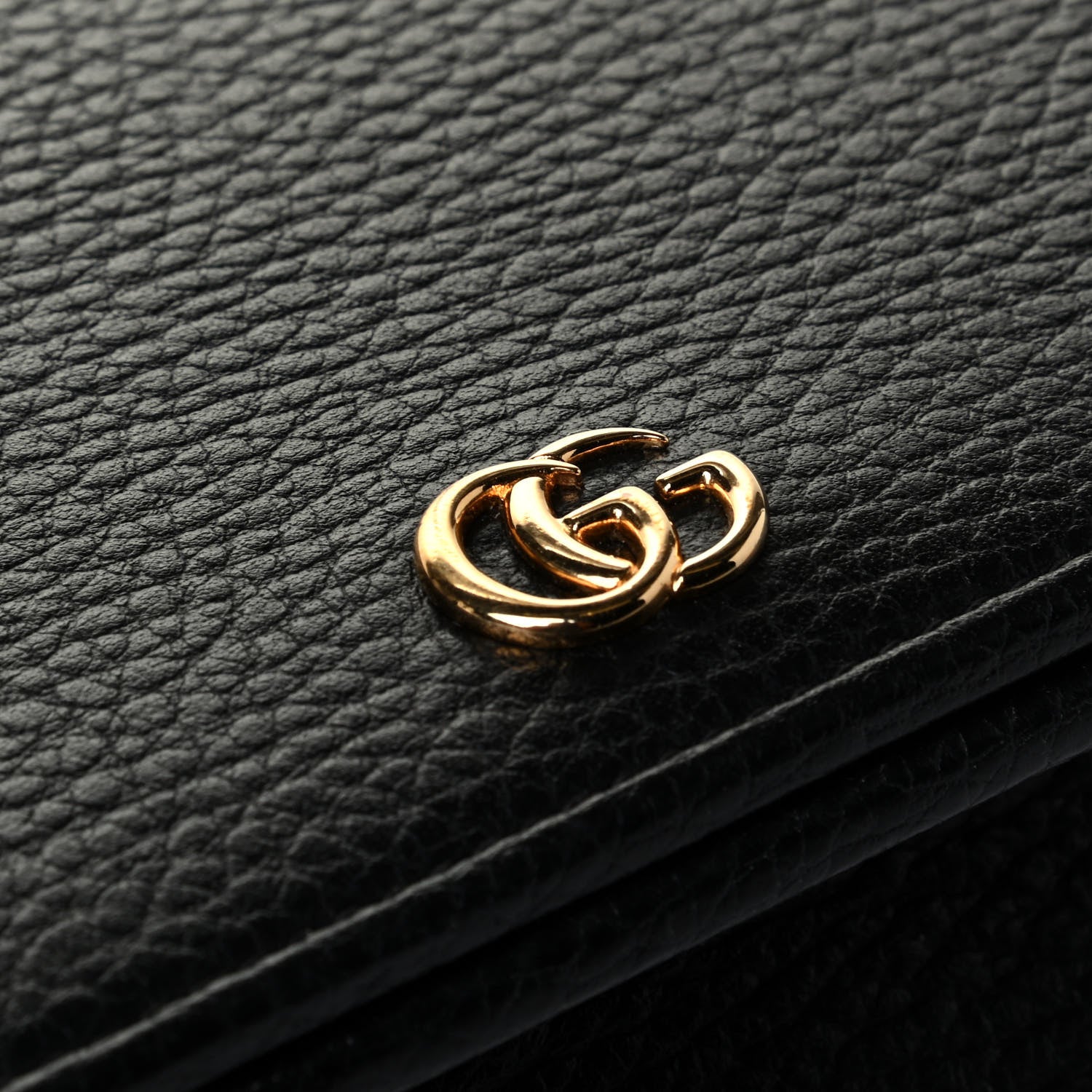 Gucci Calfskin Mini GG Marmont Chain Wallet Black 5 of 5