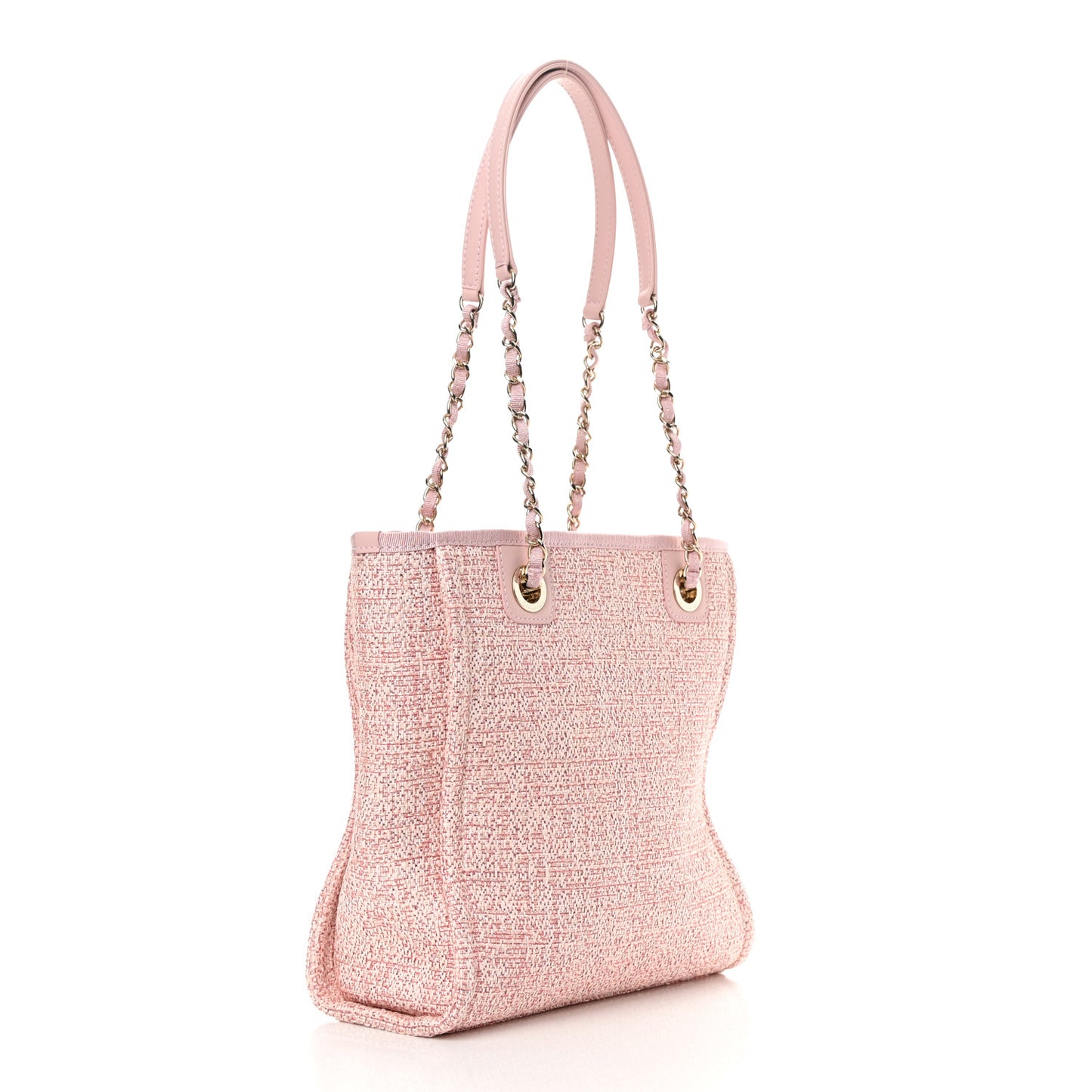 Lurex Boucle Mini Deauville Tote Pink