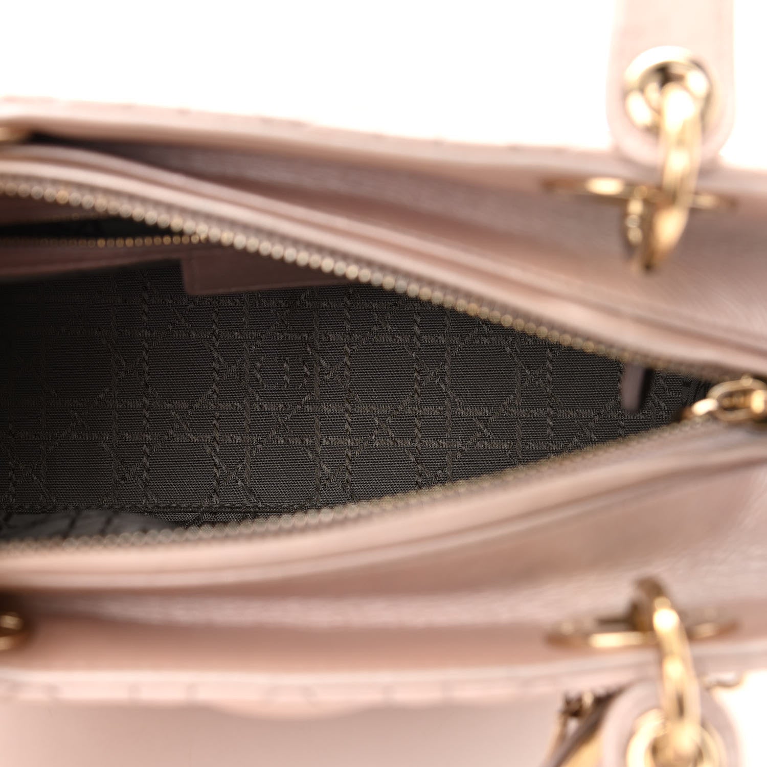 Christian Dior Pearly Lambskin Cannage Medium Lady Dior Lotus 4 of 9