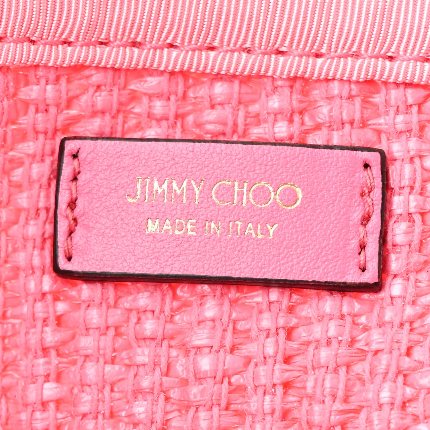 Jimmy Choo Raffia London Logo Beach Tote Pink 1708435 – FASHIONPHILE