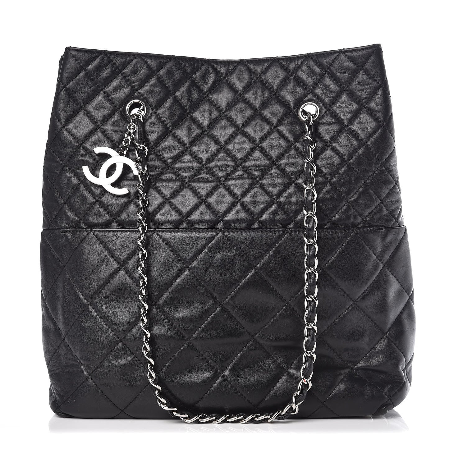 Calfskin Quilted In The Business North South Tote Black