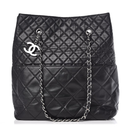 Chanel Calfskin Quilted In The Business North South Tote Black 1 of 9