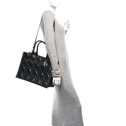 Christian Dior Calfskin Macro Cannage Medium Book Tote Black 2 of 12