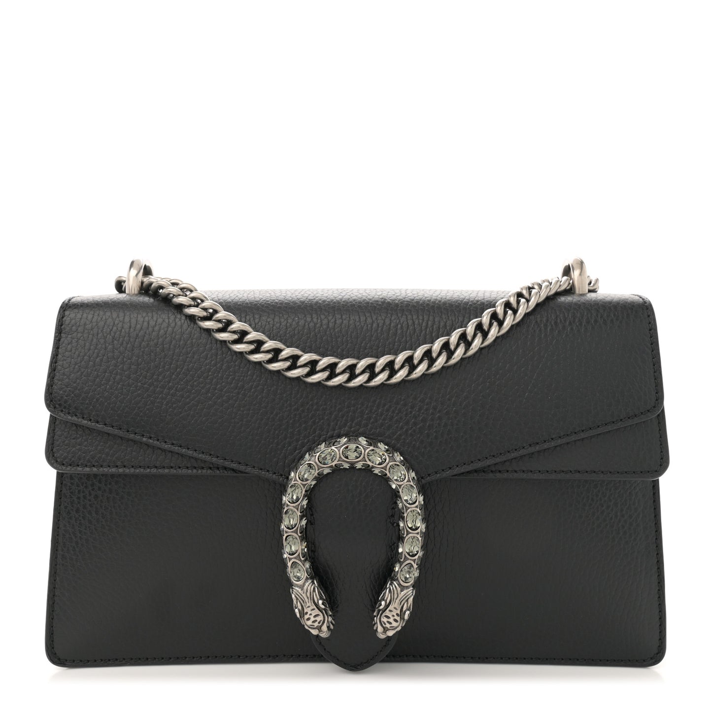Pebbled Calfskin Small Dionysus Shoulder Bag Black