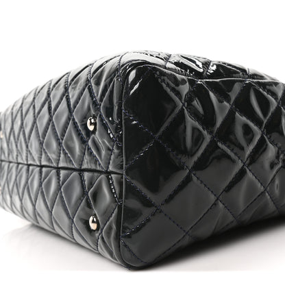 Chanel Patent Quilted Large Coco Shine Shopping Tote Navy 10 of 10