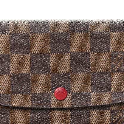 Louis Vuitton Damier Ebene Emilie Wallet Red 8 of 10