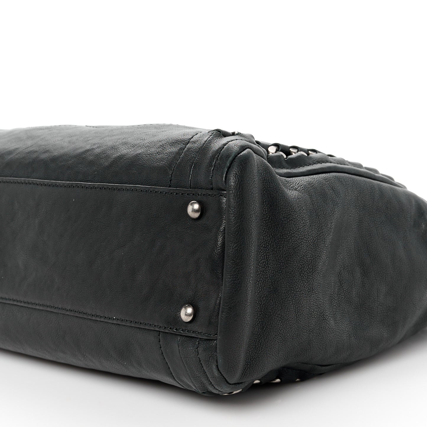 Glazed Caviar Modern Chain Tote Black