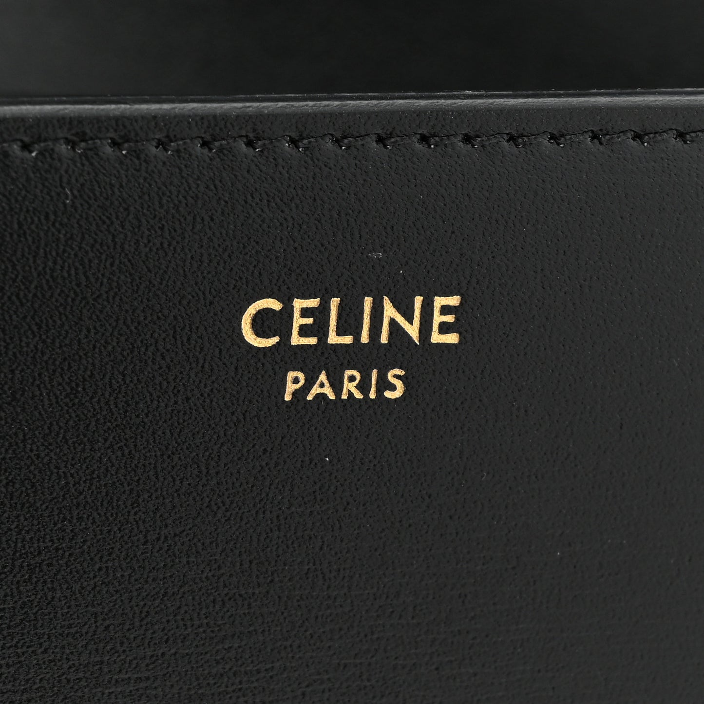 Shiny Calfskin Triomphe Margo Wallet on Chain Black
