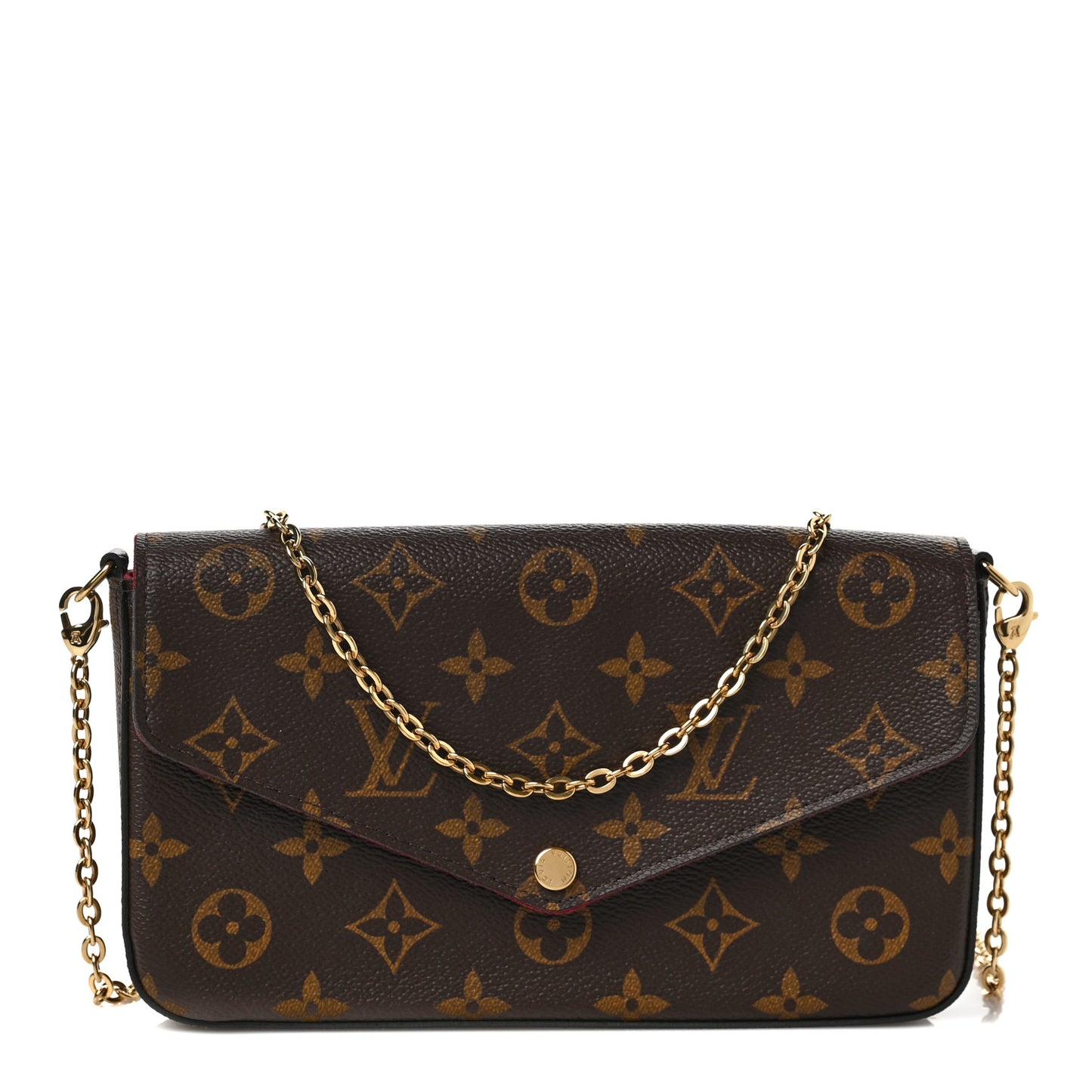Monogram Pochette Felicie Chain Wallet Fuchsia