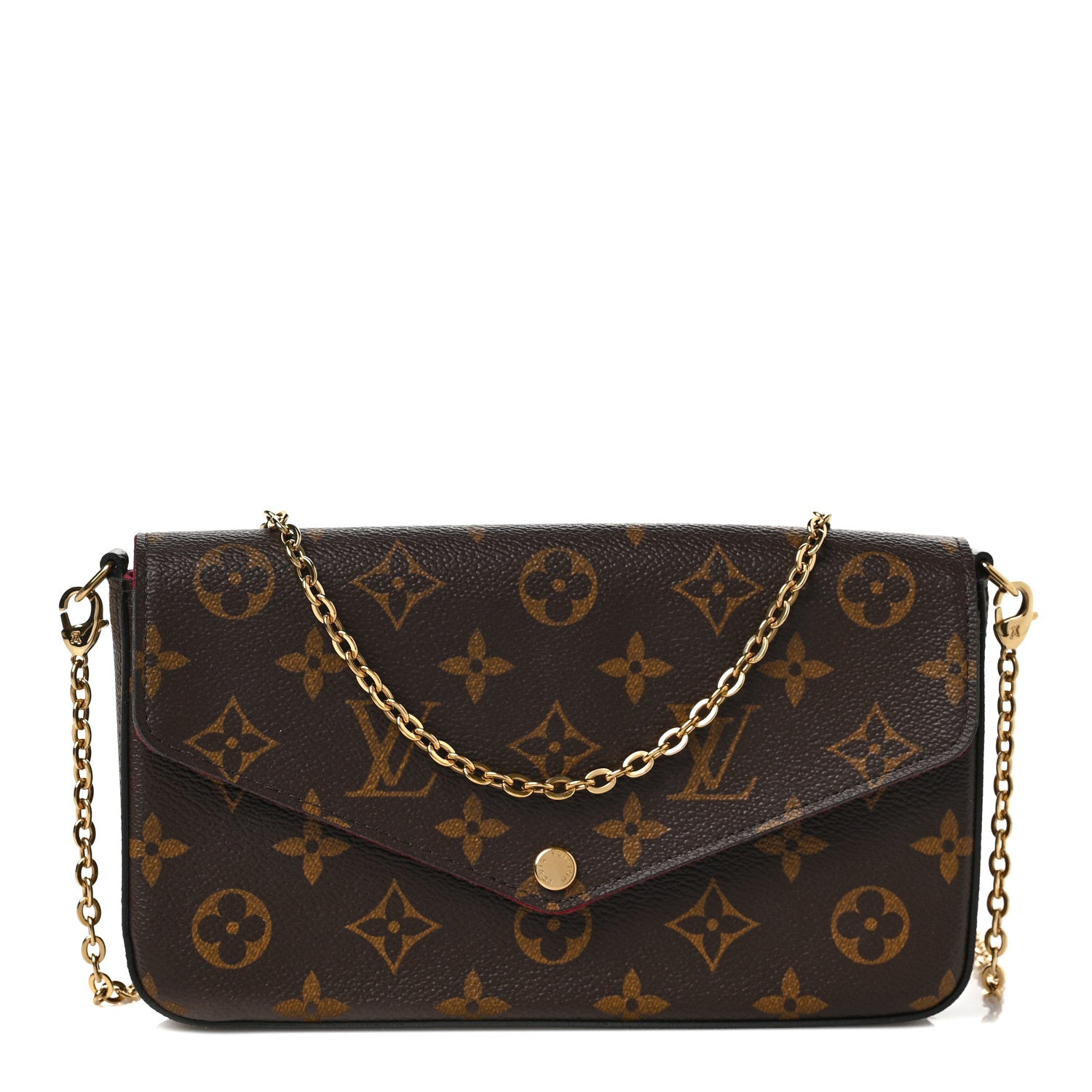 Louis Vuitton Monogram Pochette Felicie Chain Wallet Fuchsia 3 of 7