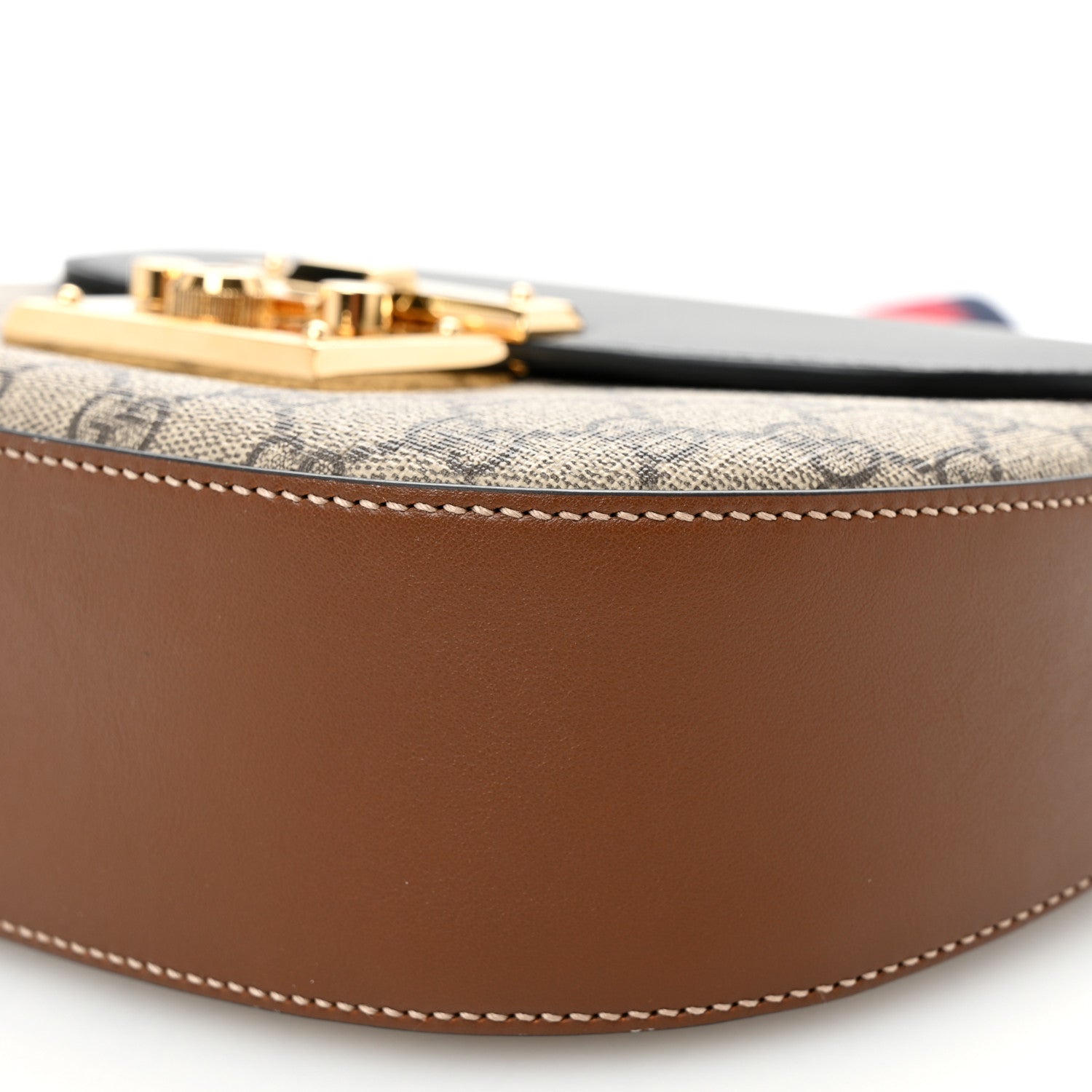 Gucci GG Supreme Monogram Web Medium Padlock Messenger Shoulder Bag Black 10 of 10