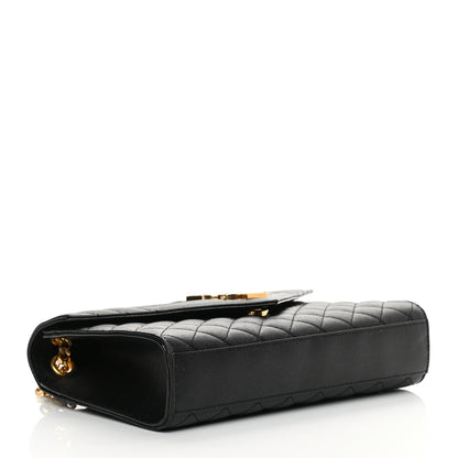 Saint Laurent Grain De Poudre Textured Mixed Matelasse Triquilt Medium Monogram Satchel Black 4 of 12